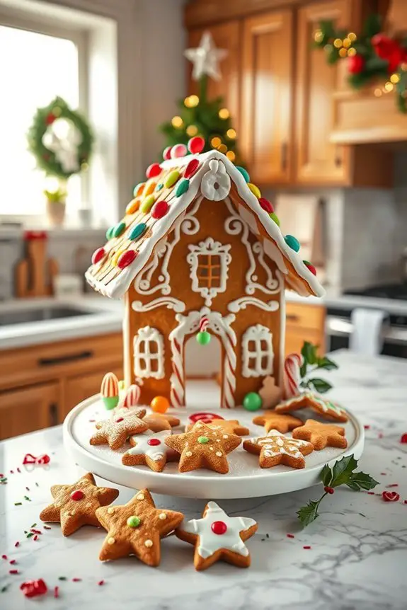 whimsical gingerbread house display
