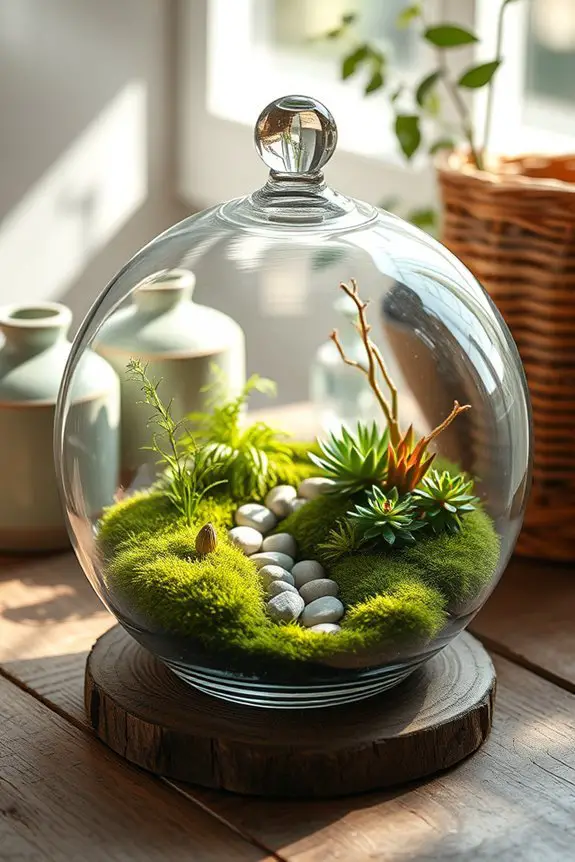 whimsical glass terrarium displays