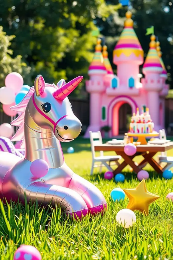 whimsical inflatable party decor
