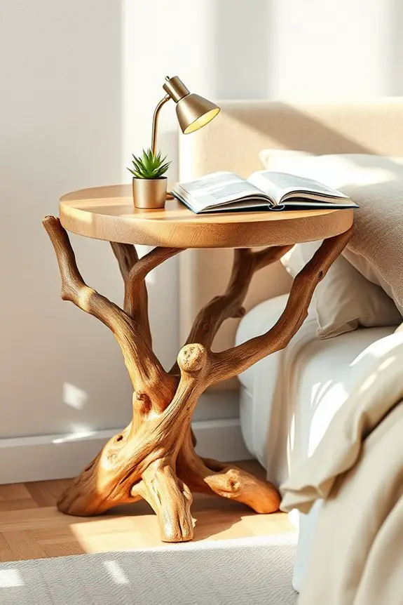 whimsical nature inspired bedside table
