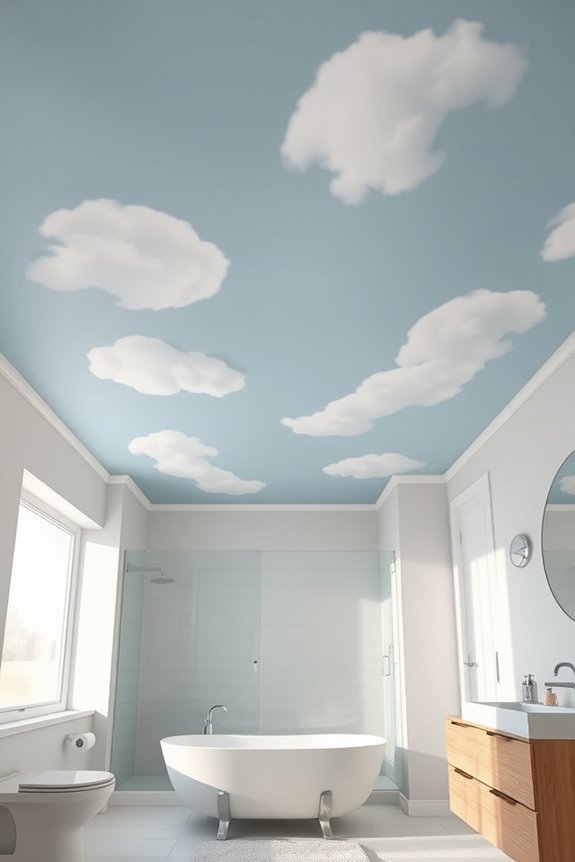 whimsical painted cloud ceiling