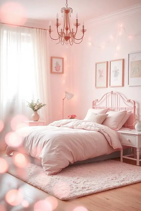 whimsical pink fairy lights