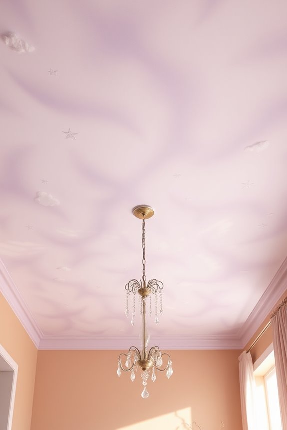 whimsical soft lilac ceiling