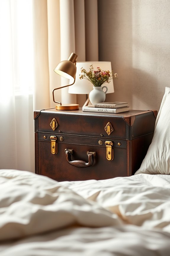 whimsical vintage suitcase nightstand