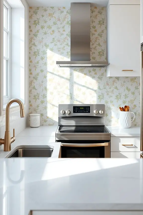 whimsical vinyl kitchen backsplash