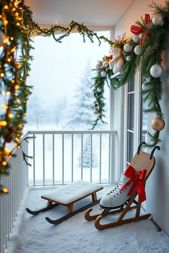 whimsical winter balcony retreat