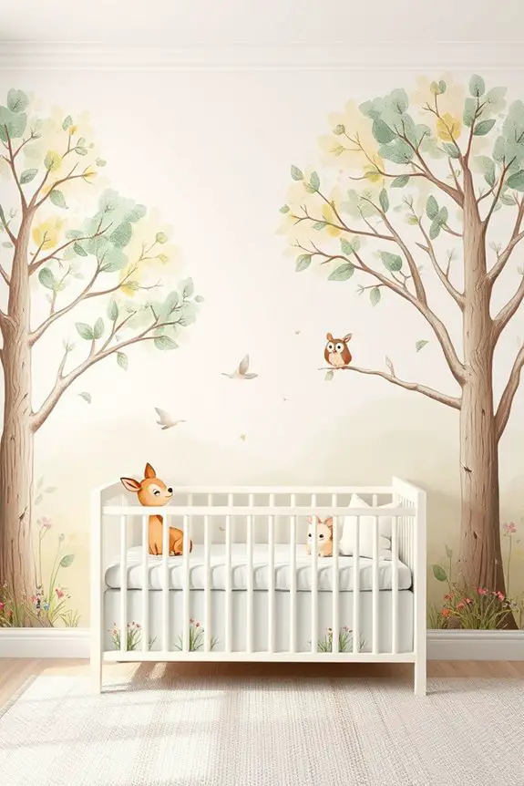 whimsical woodland nursery murals