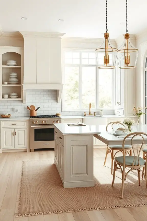 whitewashed wood kitchen accents