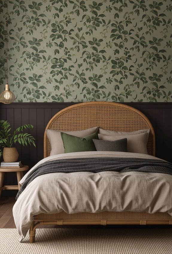 wicker softens dark wood