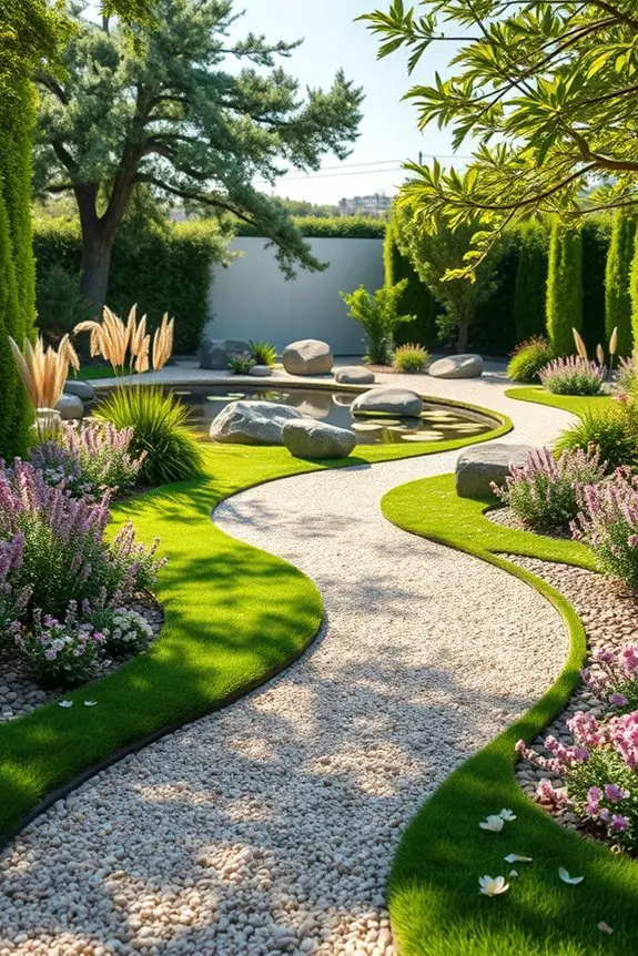 winding gravel paths enhance beauty