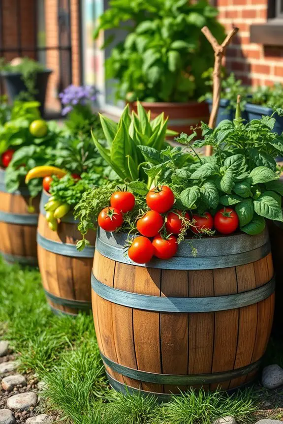 wine barrel garden planters