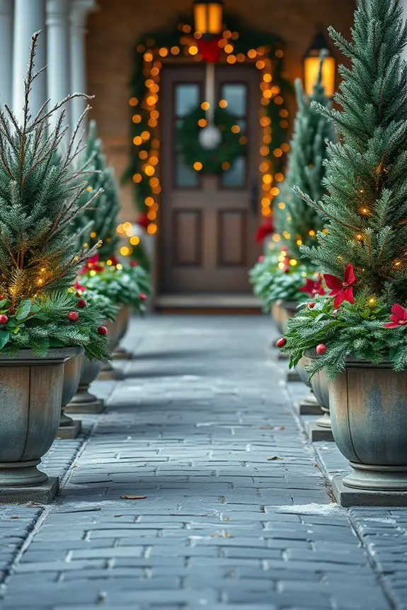 winter planter arrangements elegance