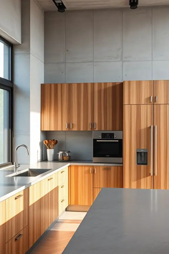 wood and concrete contrast
