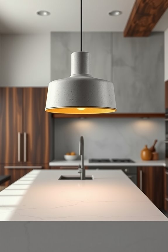 wood and concrete lighting