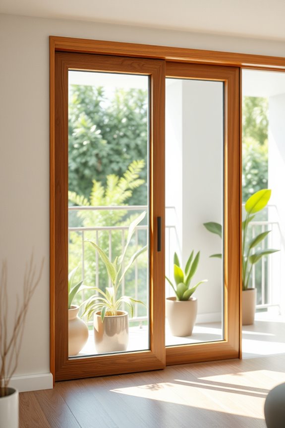 wood frame sliding doors