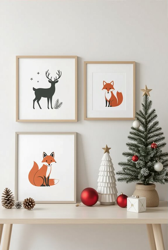 woodland holiday animal prints