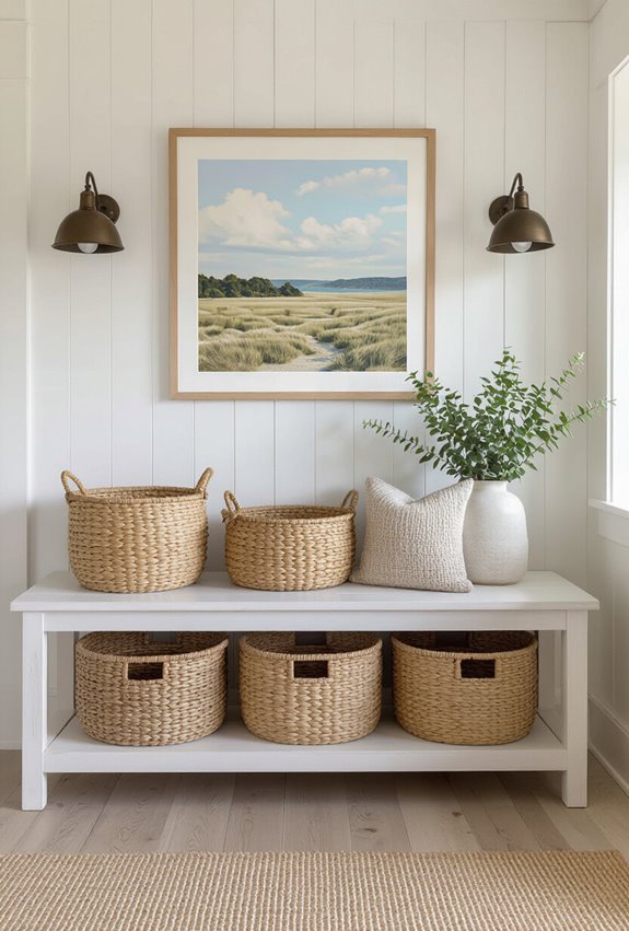woven baskets for coastal storage