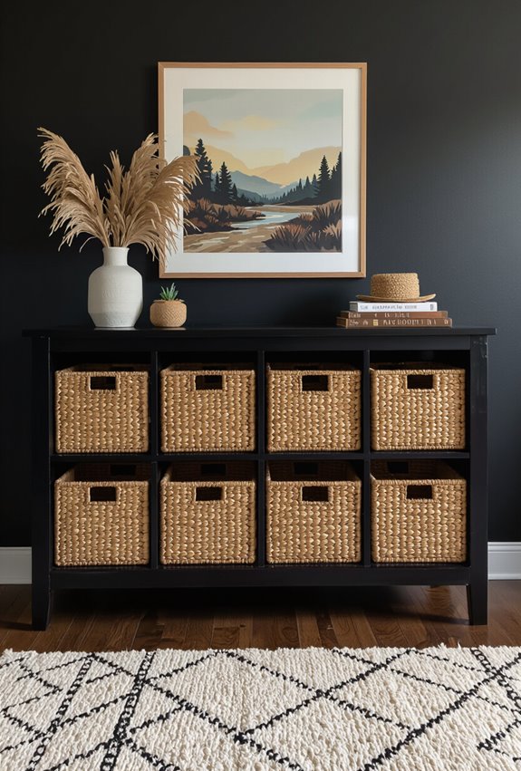 woven baskets for cozy storage