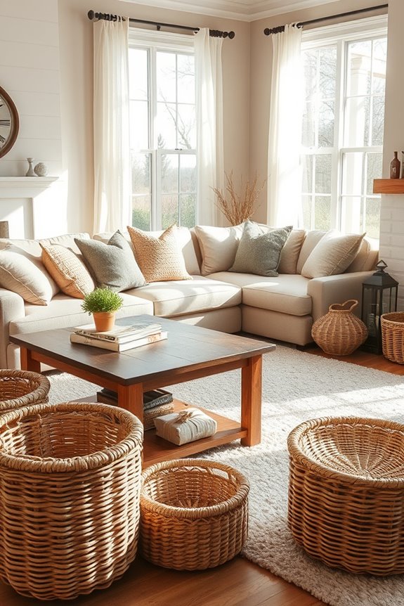 woven baskets for stylish storage