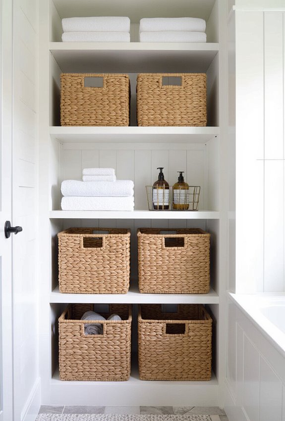 woven baskets hide clutter