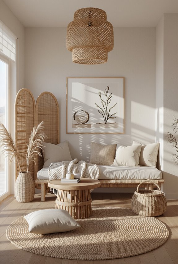 woven divider reading nook