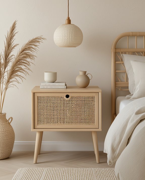 woven rattan floating table