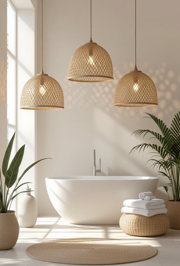 woven rattan pendant spa glow