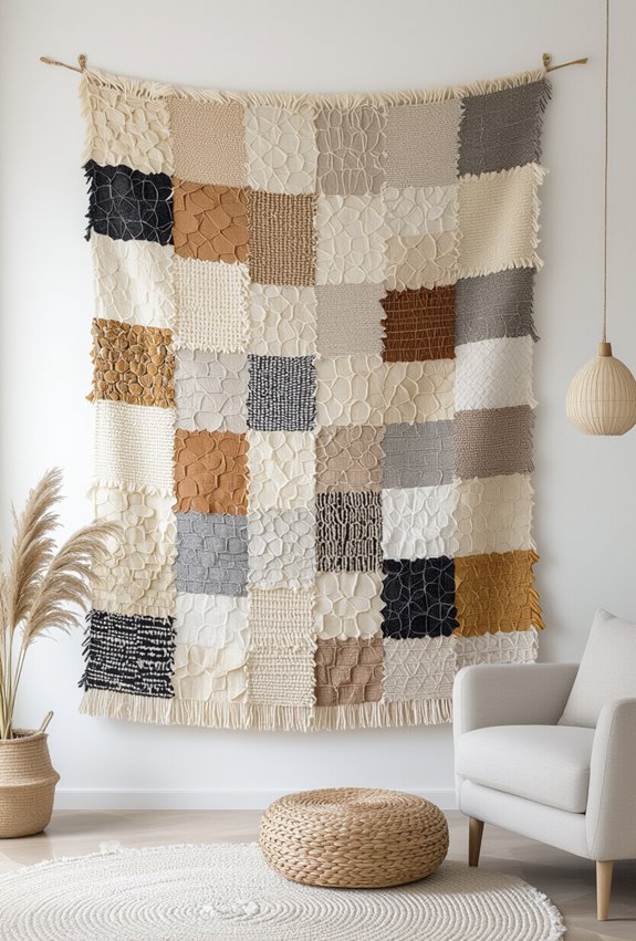 woven scrap fabric wallhangings