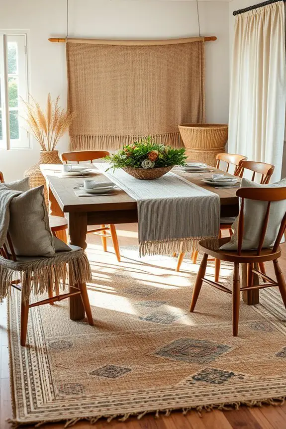 woven textiles enhance dining aesthetics