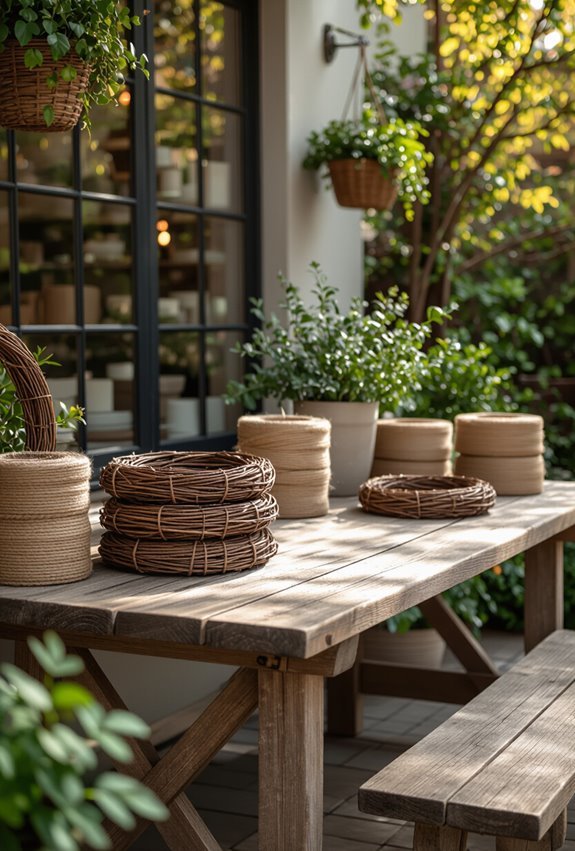 wreath making workshop garden area