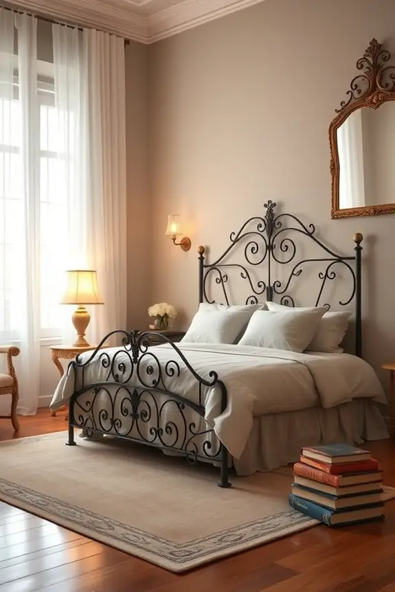 wrought iron bedroom accents