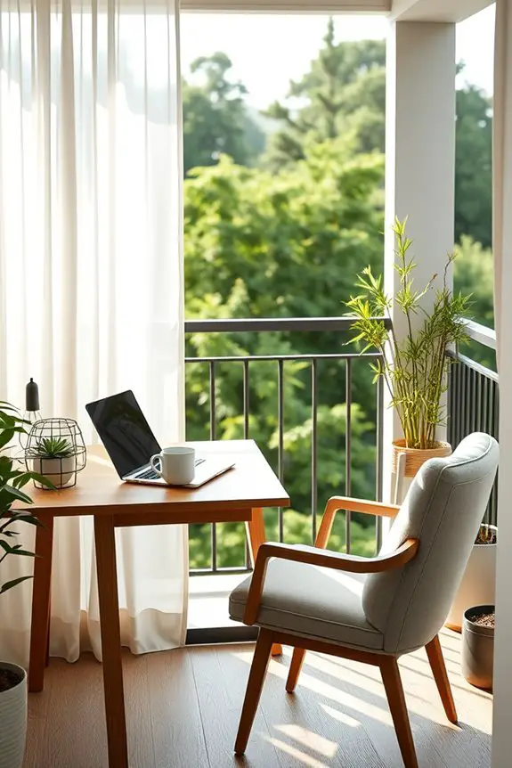 zen balcony workspace design
