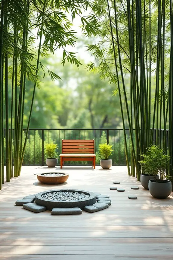 zen inspired bamboo patio retreat