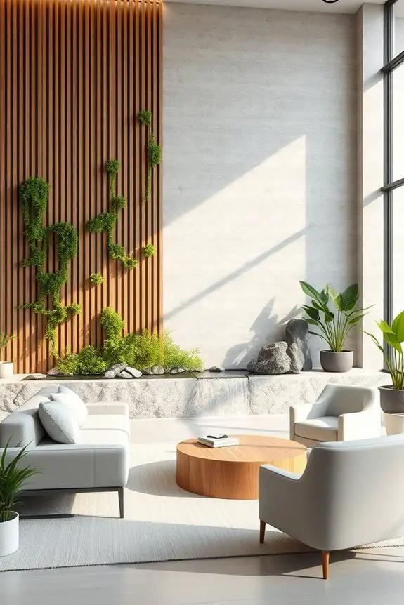 zen inspired corporate wall features