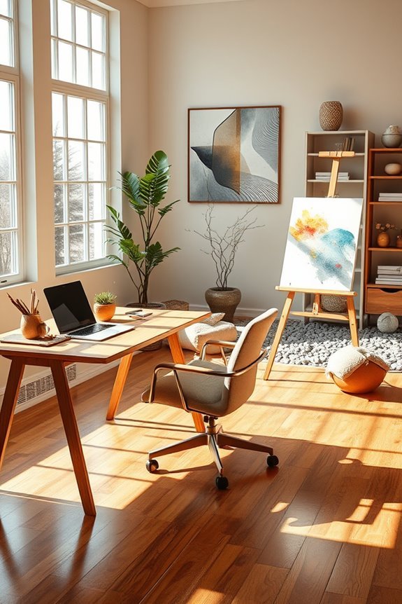 zen workspace with creativity