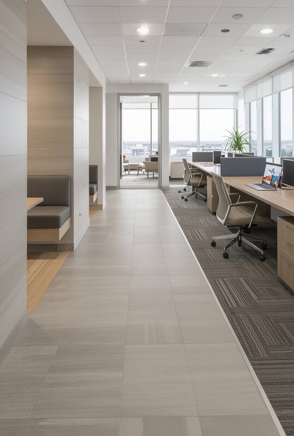 zoned flooring material combinations